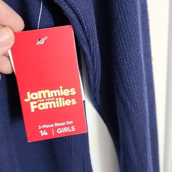 Jammies for Families Dark Blue Christmas Top, Girls 4, NWT - Picture 4 of 5
